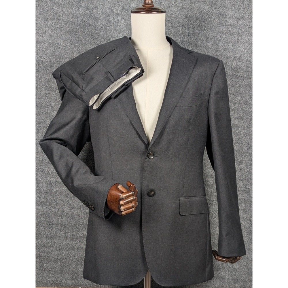 Suitsupply Napoli Suit Mens 40L Dark Gray Wool Brescia Pants 2 Piece